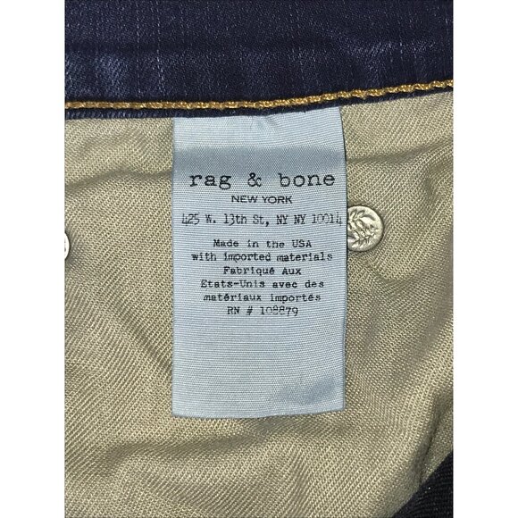 Rag & Bone Women's Marlowe Dark Blue Wash Slim Fit  Capri Jeans Size 32 - Picture 5 of 10